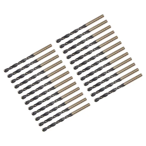 Miniatura 16 de uxcell Brocas Jobber de 0.118 in (0,118 pulgadas) de nitruro negro y oro recubierto de titanio M2 de alta velocidad (HSS) Brocas helicoidales