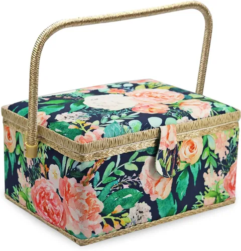 Cesta de costura grande con accesorios, caja organizadora de costura para suministros de costura y herramientas de manualidades de bricolaje, regalo