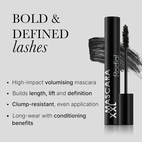 Miniatura 2 de Rodial Mascara XXL - Black 0.4 fl oz, máscara de pestañas de volumen supercargado, fórmula de larga duración y sin aglomeración, rímel negro de alto