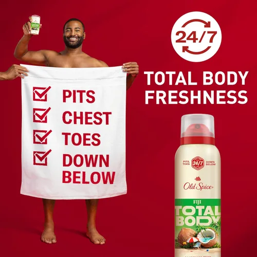 Miniatura 2 de Old Spice Desodorante en aerosol para todo el cuerpo para hombres, sin aluminio, aroma Fiji, protección contra olores 24/7, frescura duradera 24/7