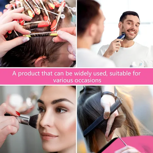Miniatura 5 de Geyoga Capa corta de maquillaje para mujeres y hombres, mini capa de corte de pelo para artista, champú, salón de belleza, estilo de artista (negro)