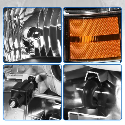 Miniatura 4 de DWVO Conjunto de faros compatible con Ford F-250 F-350 F-450 F-550 Super Duty 1999-2004/Ford Excursion 2000-2004 Faros de repuesto carcasa negra