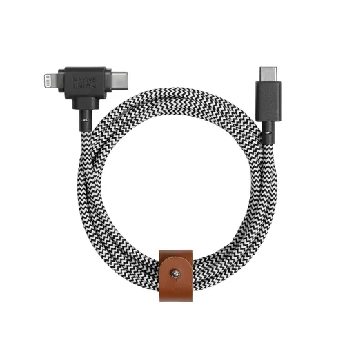 Miniatura 11 de Native Union Cable de correa Duo – Cable de carga universal trenzado ultra fuerte de 5 pies – fabricado con materiales reciclados – Conectores 2