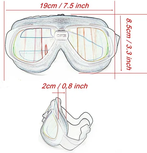Miniatura 2 de Gafas vintage retro estilo piloto motocicleta Cruiser Scooter