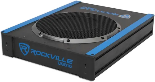 Miniatura 4 de Rockville USS10 - Subwoofer delgado de 10 pulgadas, 800 W, bajo el asiento, para coche/camión, con amplificador incorporado, entradas de alto nivel