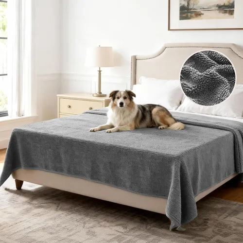 Miniatura 10 de H.VERSAILTEX Funda Antideslizante para Sofá de Mascotas Protector de Cama de Perro de Chenilla Funda de Sofá Gruesa y Suave Apta para Mascotas
