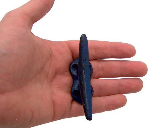 Miniatura 5 de Wowser Ganchos de pared de hierro fundido azul náutico, 3.5 pulgadas, juego de 3