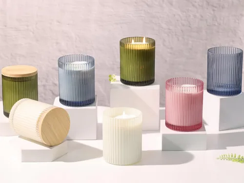 Miniatura 7 de Tarros de vela de vidrio transparente de 14 onzas para hacer velas, paquete de 6 frascos de vela vacíos a granel con tapas y accesorios de bambú