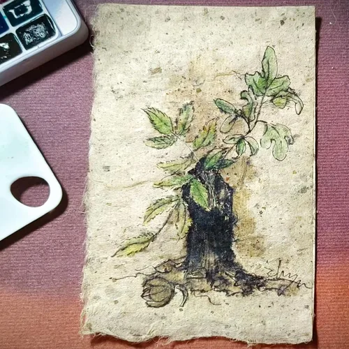 Miniatura 5 de LIGHUFEIC 50 hojas de papel de morera hechas a mano de fibra de madera natural, papel de arroz, hecho a mano, decoupage, arte de tejido