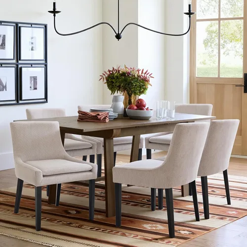Miniatura 38 de MALOL Juego de 2 sillas de comedor tapizadas en corduroy con patas de madera, sillas de cocina laterales acolchadas de respaldo medio para comedor