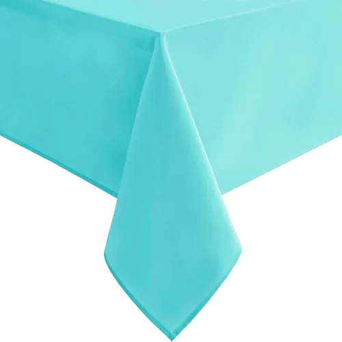 Hiasan - Mantel cuadrado sólido impermeable y a prueba de derrames, es lavable y está hecho de poliéster para cocina y comedor, color aguamarina, 30