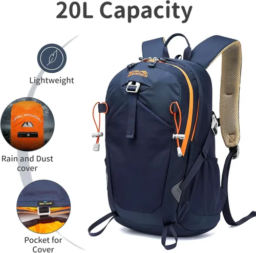 Miniatura 3 de Mochila de senderismo Mochila de viaje plegable, Azul marino, 20 l, Moderno