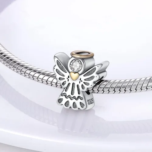 Miniatura 145 de MULA - Dijes de plata de ley 925 para pulseras y collares, colgantes de letras para la familia, cuentas de viaje en avión, dijes de árbol