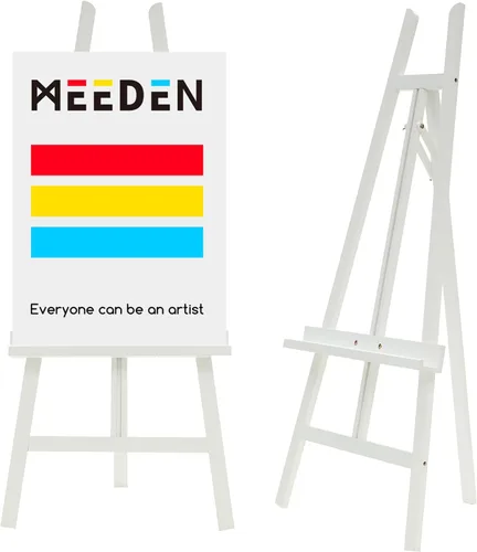 Miniatura 9 de MEEDEN Caballete de arte para exhibición, caballetes ajustables de madera de haya para pintar, sostener lienzo de hasta 90 pulgadas, ideal