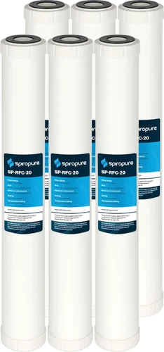 Miniatura 13 de SpiroPure SP-RFC-10 10x2.5 Cartucho de filtro de agua de carbón activado granular (GAC) de flujo radial de cáscara de coco de 25 micrones RFC-93