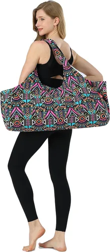 Miniatura 3 de Aozora Bolsa para esterilla de yoga grande con bolsillos para tapetes con bolsillos de almacenamiento multifuncionales, ligera y duradera Indian