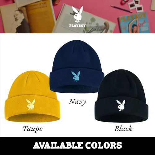 Miniatura 6 de Concept One Playboy Beanie Hat, Cuffed Knit Winter Cap with Logo