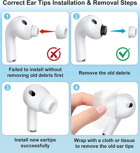 Miniatura 8 de Almohadillas de repuesto con infusión de espuma compatibles con AirPods Pro 3 (2025), comodidad superior, cancelación de ruido mejorada, ajuste