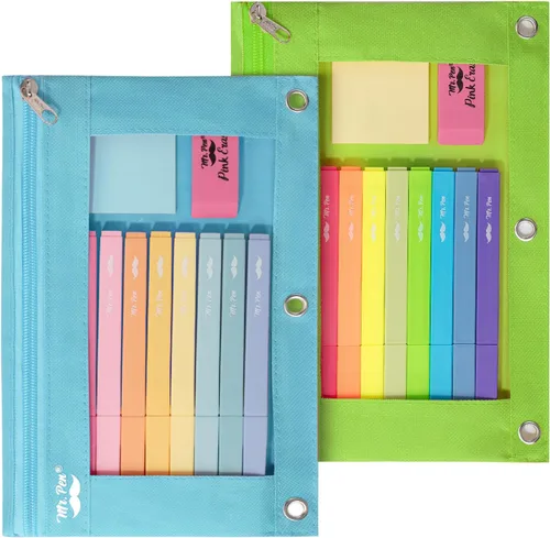 Miniatura 32 de Mr. Pen - Estuche para lápices de 2 piezas - Estuche con cremallera para lápices para carpeta de 3 anillas