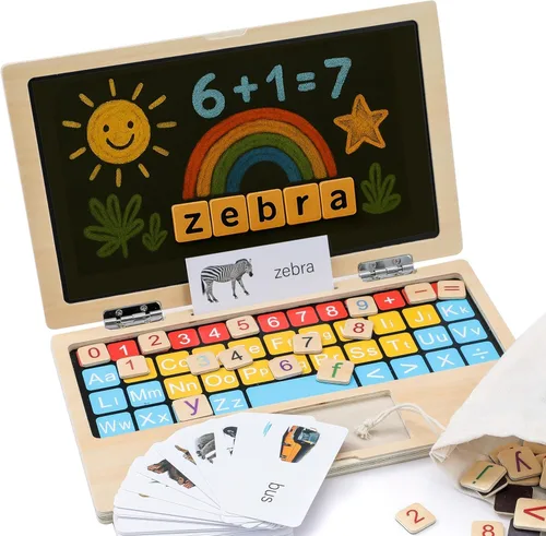 Miniatura 2 de Montessori Toys - Portátil de 11.8 pulgadas, actividades de aprendizaje preescolar para niños de 3 años, regalo de cumpleaños, juguetes educativos