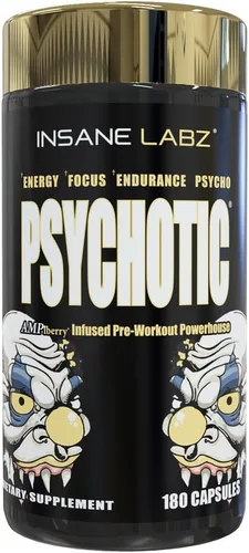 Miniatura 15 de Insane Labz Psychotic Gold - Polvo estimulante para pre entrenamiento, energía extrema, concentración, levantamiento de pesas y resistencia con beta