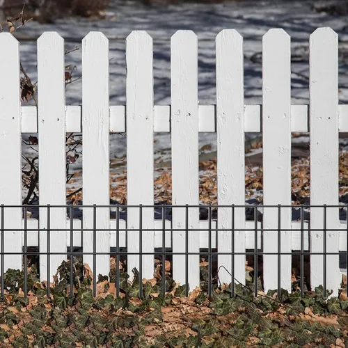 Miniatura 6 de Valla de Barrera de Animales sin Excavación de 32x10 Pulgadas, Paquete de 10 Vallas Negras con Protección contra Excavaciones con Espaciado