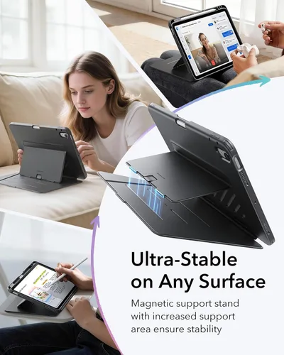 Miniatura 5 de ESR - Funda para iPad Air de 11 pulgadas M3/M2 (2025/2024), iPad Air de 5ª/4ª generación (2022/2020), funda con soporte vertical, múltiples ángulos