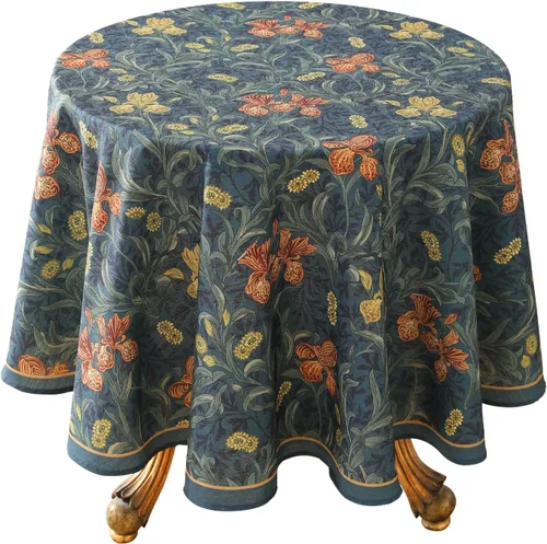 Miniatura 85 de patdrea - Mantel de lino floral, grueso, decorativo y francés para mesas rectangulares o cuadradas, para cocina y comedor, 55 x 79 pulgadas