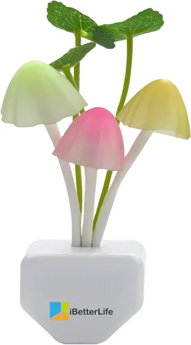 Miniatura 10 de Luces nocturnas LED con sensor en forma de hongo - 2 unidades, enchufe de pared con 7 colores cambiantes, lámpara mini de ensueño, luz nocturna