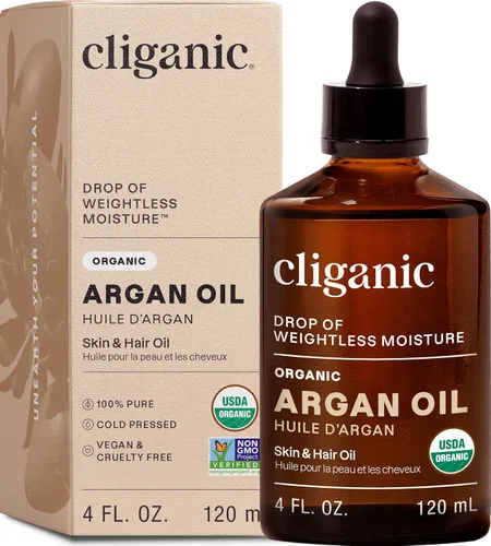 Miniatura 12 de Aceite de argán orgánico Cliganic 16 oz con bomba, 100% puro A granel para cabello, cara y piel (el empaque puede variar)
