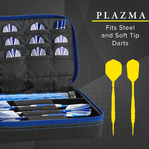 Miniatura 5 de Casemaster Plazma - Estuche para dardos de punta suave y de acero, tiene capacidad para 3 dardos y cuenta con tubo de almacenamiento integrado