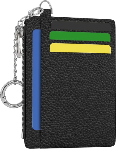 Miniatura 32 de Hancynir Cartera delgada para mujer con soporte para tarjetas de crédito RFID, pequeña mini funda para tarjetas con bolsillo frontal de PU, cartera
