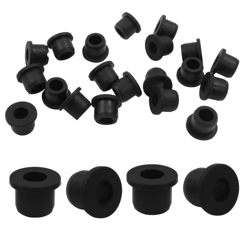 Hordion 20 ojales de goma con orificio de taladro de 1/2 pulgada, orificio de identificación de 5/16 pulgadas, tapones negros para tubos de vinilo,
