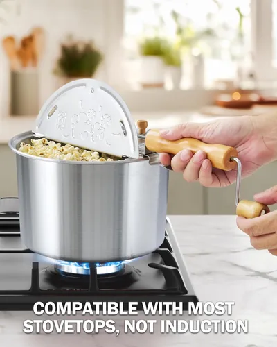 Miniatura 2 de Cook N Home - Olla palomera Aluminio cepillado