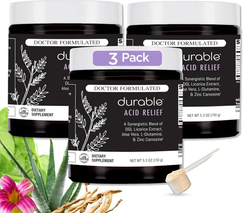 Miniatura 8 de Durable Alivio ácido – DGL y aloe vera – Apoya la acidez estomacal, la indigestión y el reflujo ocasionales – Salud intestinal y digestiva