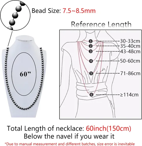 Miniatura 6 de Firstmeet - Collar con nudo de cuerda, de cuentas de cristal, largo, para mujer.