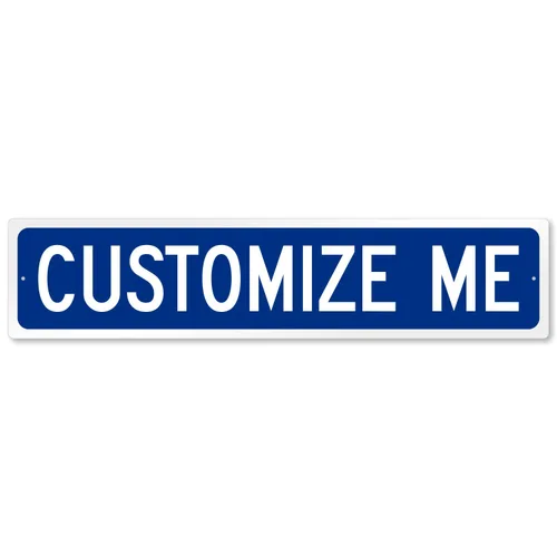 SmartSign Letrero de calle azul personalizado, 4 x 18 pulgadas, aluminio, opción reflectante, personaliza tu propio letrero de calle, letrero de