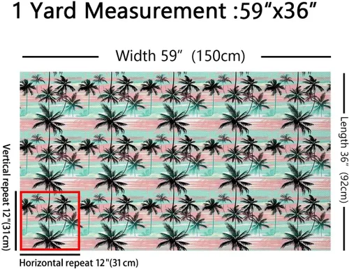 Miniatura 2 de The Yard - Tela de tapicería con estampado de palmera para sillas, tela de hoja de palmera hawaiana tropical para exteriores, tela decorativa