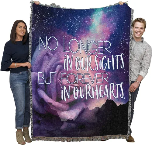 Miniatura 27 de Pure Country Weavers Manta con texto en inglés "I Am The Gentle Breeze Upon Your Face" con diseño de flores, para regalo de duelo y condolencia