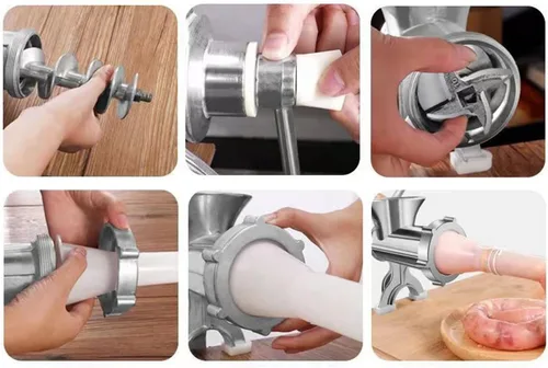 Miniatura 6 de Picadora manual de carne, máquina de picar carne de aleación de aluminio, kit multifuncional de procesador de alimentos para uso doméstico y cocina
