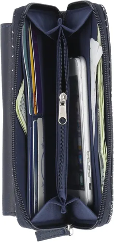 Miniatura 4 de Nautica Bulk Cargo - Cartera RFID para mujer organizador con cremallera alrededor Colcha Diamond Indigo