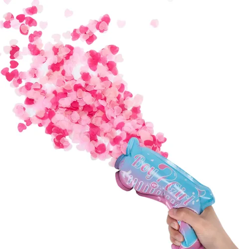 Miniatura 8 de Pistola de felicitación con globos de confeti para revelación de género, para él o ella (juego de 10) suministros de fiesta para bebé niño o niña