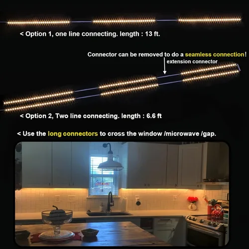 Miniatura 2 de WOBANE Iluminación debajo del gabinete, 8 tiras de luces LED con control remoto y adaptador de 24 W, cinta de luz ultra brillante de 240 LED