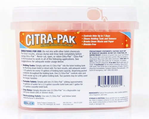 Miniatura 2 de Walex Citra-Pak - Cápsulas desodorizantes para tanque de retención de RV/Marina, descomposición de desechos y control de olores, limpia tanque