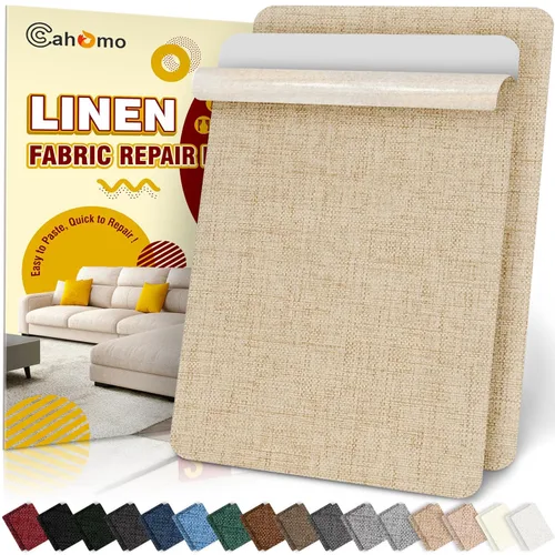 Miniatura 11 de Cahomo - Cinta de reparación de lino 4x79 pulgadas, parches de tela autoadhesivos, kit de cinta adhesiva de lino, cinta adhesiva de reparación