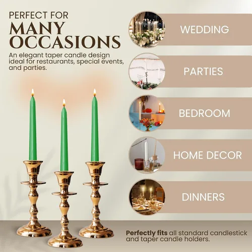 Miniatura 4 de Axiom Candles - Velas cónicas de 10 pulgadas sin goteo - Velas altas sin perfume y sin humo - 9 horas de combustión - Velas cónicas para el hogar