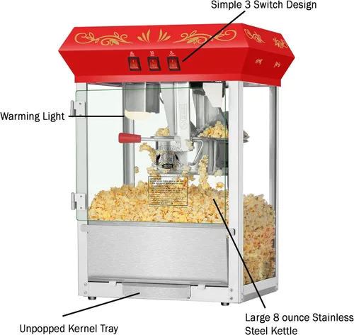 Miniatura 3 de Máquina para hacer palomitas de 8 onzas. Para poner sobre encimera.