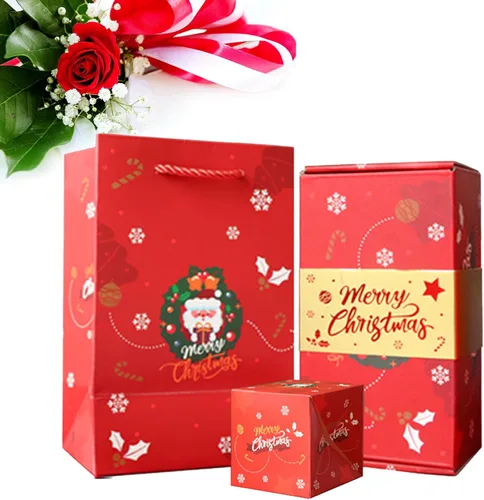 Caja sorpresa de regalo por dinero, caja de regalo sorpresa, explosión, cajas de regalo sorpresa de Feliz Navidad, caja de regalo plegable con Rojo