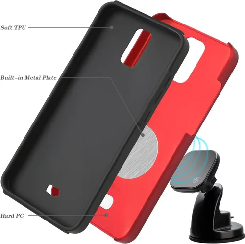 Miniatura 2 de Ailiber BLU View 3 - Funda para teléfono con protector de pantalla de vidrio templado, soporte magnético para automóvil con placa de metal