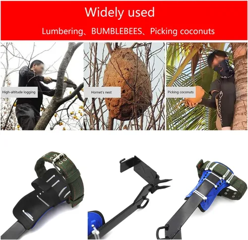 Miniatura 4 de HongK - Juego de picos de escalada de árboles Cinturón ajustable de seguridad Cordón Cuerda de rescate Cinturón 2 engranajes [P/N: ET-OUTDOOR002-RAW]